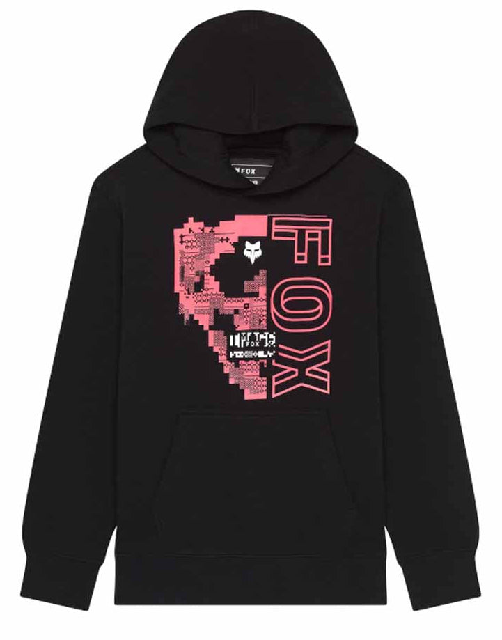 Fox Youth Image Skull Fleece Pullover Black FRONT