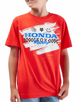 Fox Youth X Honda Short Sleeve Red T-Shirt FRONT DETAILS