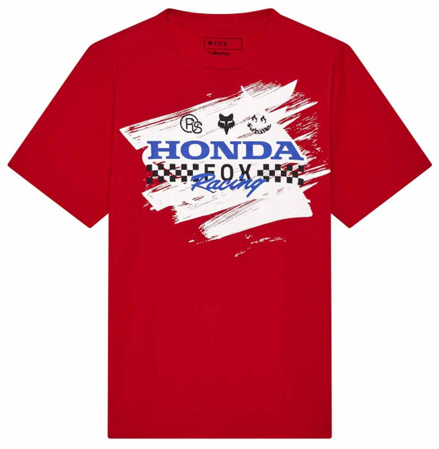 Fox Youth X Honda Short Sleeve Red T-Shirt FRONT