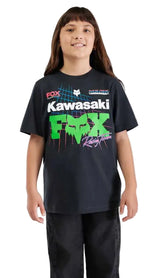 Fox Racing Youth Fox Racing x Kawi SS Tee Black FRONT FACING MODEL 