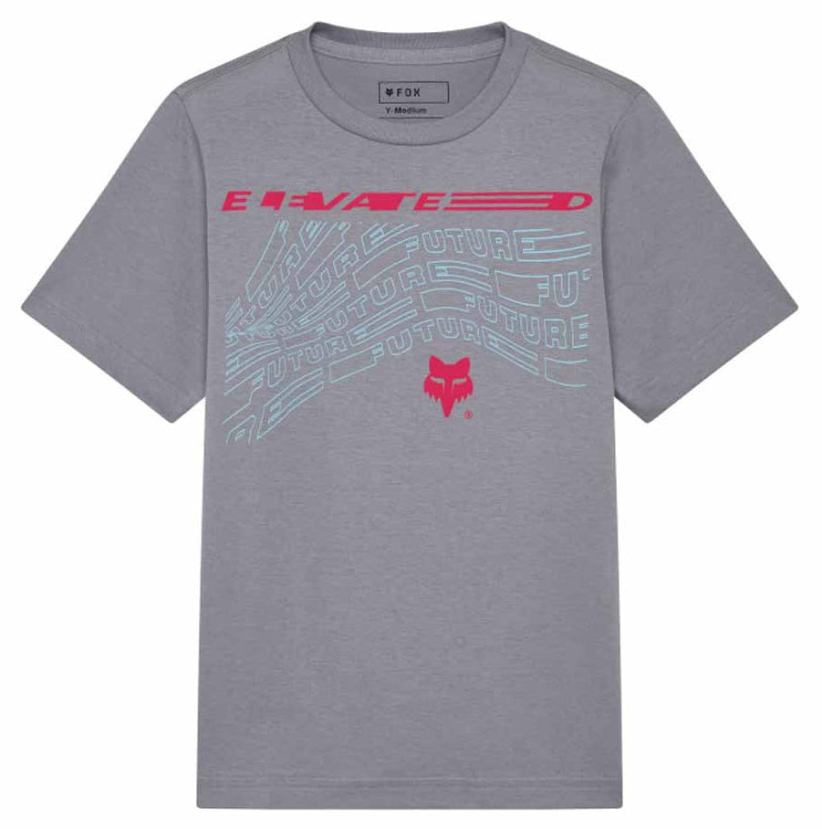 Fox Youth Elevated Short Sleeve Tee Light Gray FRONT