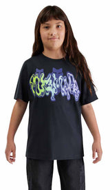Fox Youth Future Short Sleeve Tee Black FRONT FACING MODEL