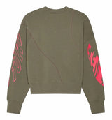 Fox W Elevated Oversized Fleece Crew Adobe BACK 