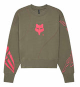 Fox W Elevated Oversized Fleece Crew Adobe FRONT 