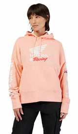 Fox Womens x Honda OV PO Fleece Pullover Pink FRONT FACING MODEL
