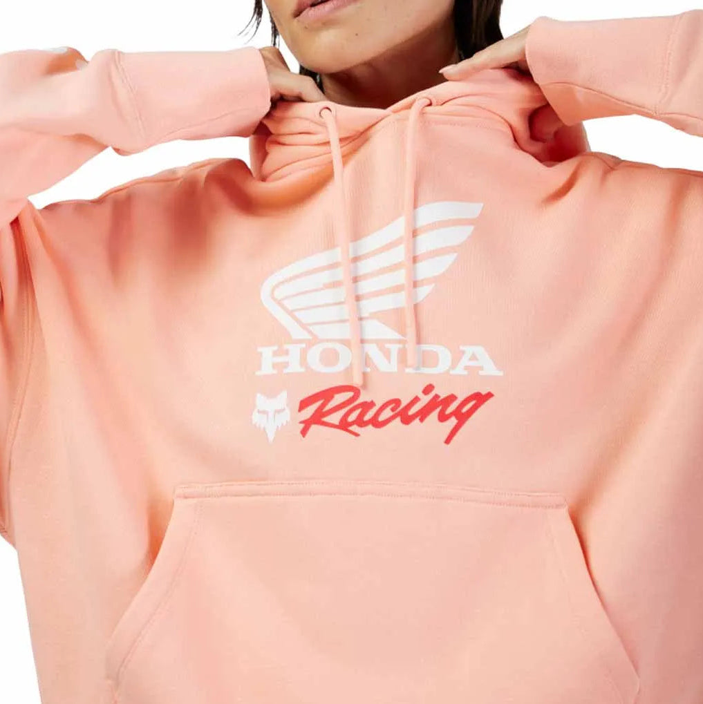 Fox Womens x Honda OV PO Fleece Pullover Pink FRONT DETAILS