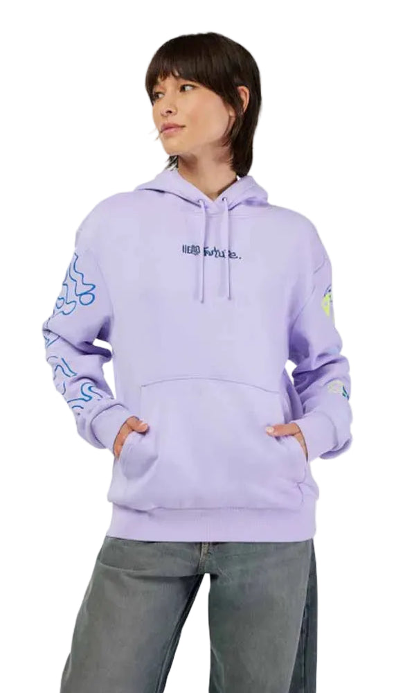 Fox Women's Hello Future Fleece Pullover Lilac FRONT FACING MODEL 