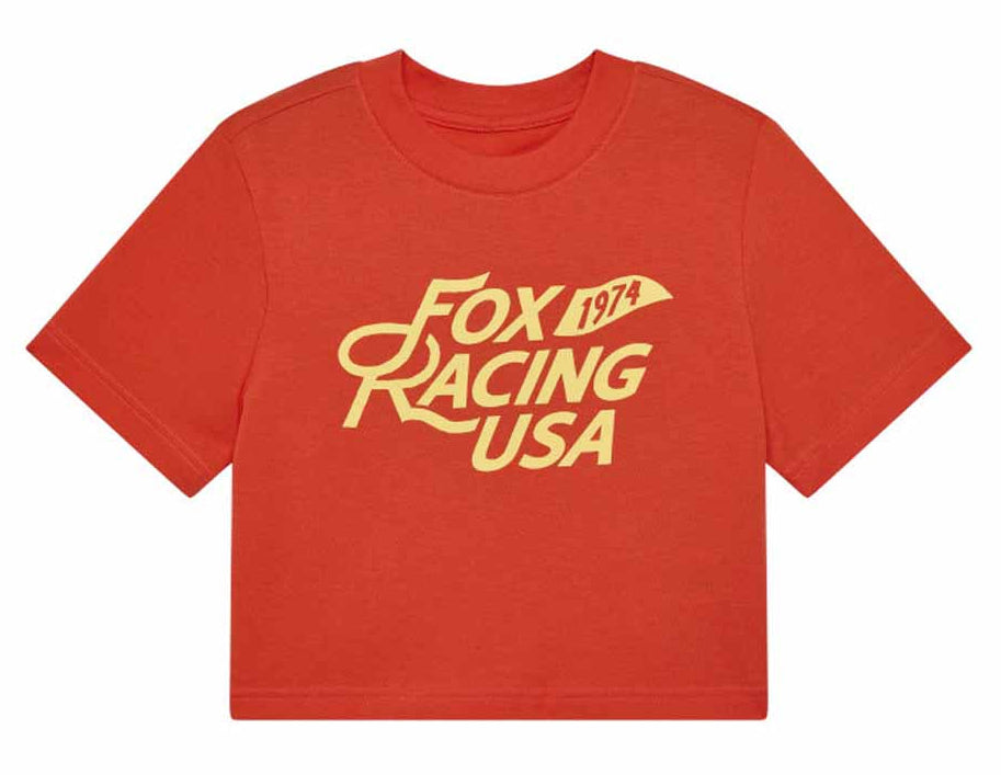 Fox W USA Baby Tee Bold Orange FRONT 