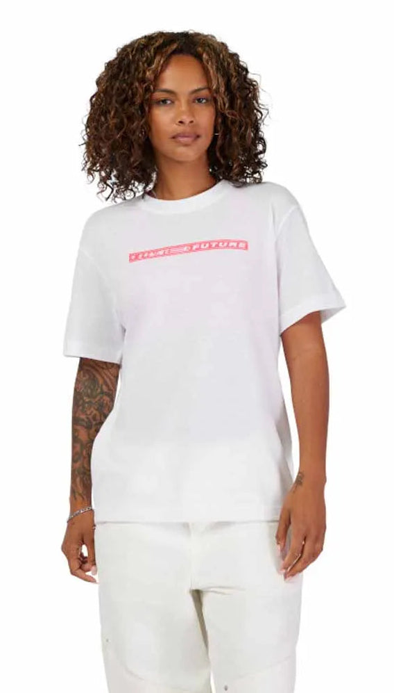Fox W Elevated SS Tee White FRONT FACING MODEL 