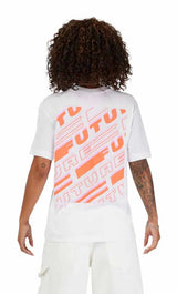 Fox W Elevated SS Tee White BACK FACING MODEL 