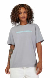 Fox W Elevated SS Tee Steel Gray FRONT FACING MODEL 