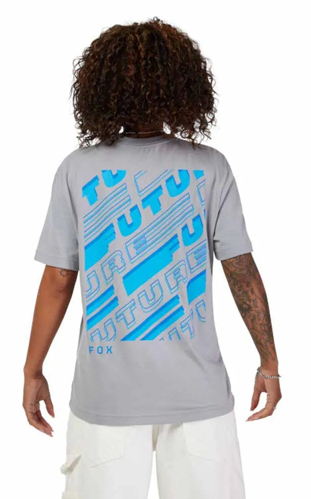 Fox W Elevated SS Tee Steel Gray BACK FACING MODEL 