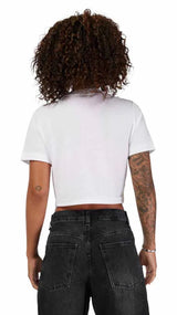 Fox Hello Fox Short Sleeve Baby Tee White BACK FACING MODEL
