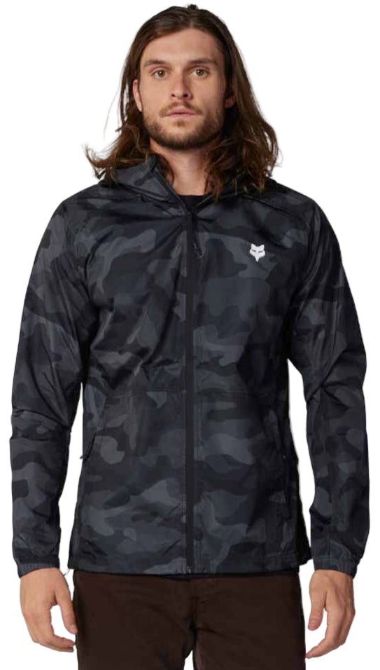 Fox Head Camo Windbreaker Black/Camo FRONT FACING MODEL