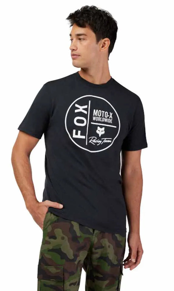 Fox Worldwide SS Premium Tee Black FRONT FACING MODEL