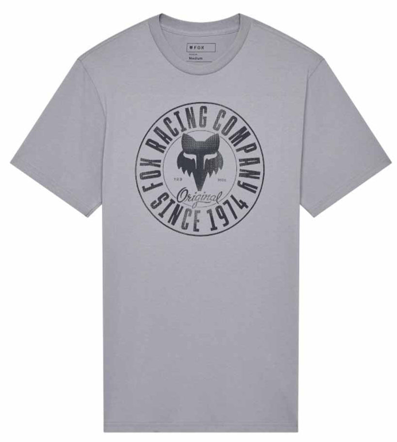 Fox Emblem SS Premium Tee Steel Grey FRONT 