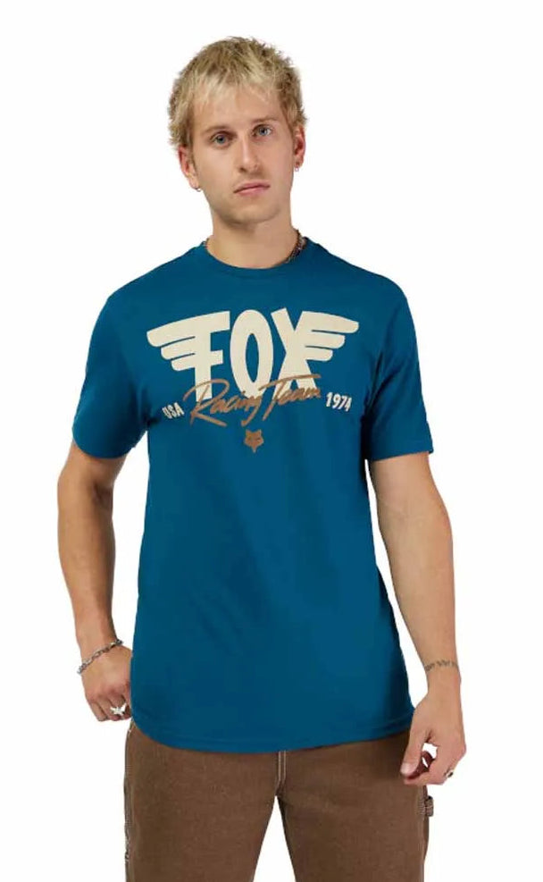 Fox Winged SS Premium Tee Twilight FRONT FACING MODEL 