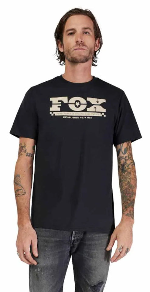 Fox National Short Sleeve Premium Tee Black FRONT FACING MODEL