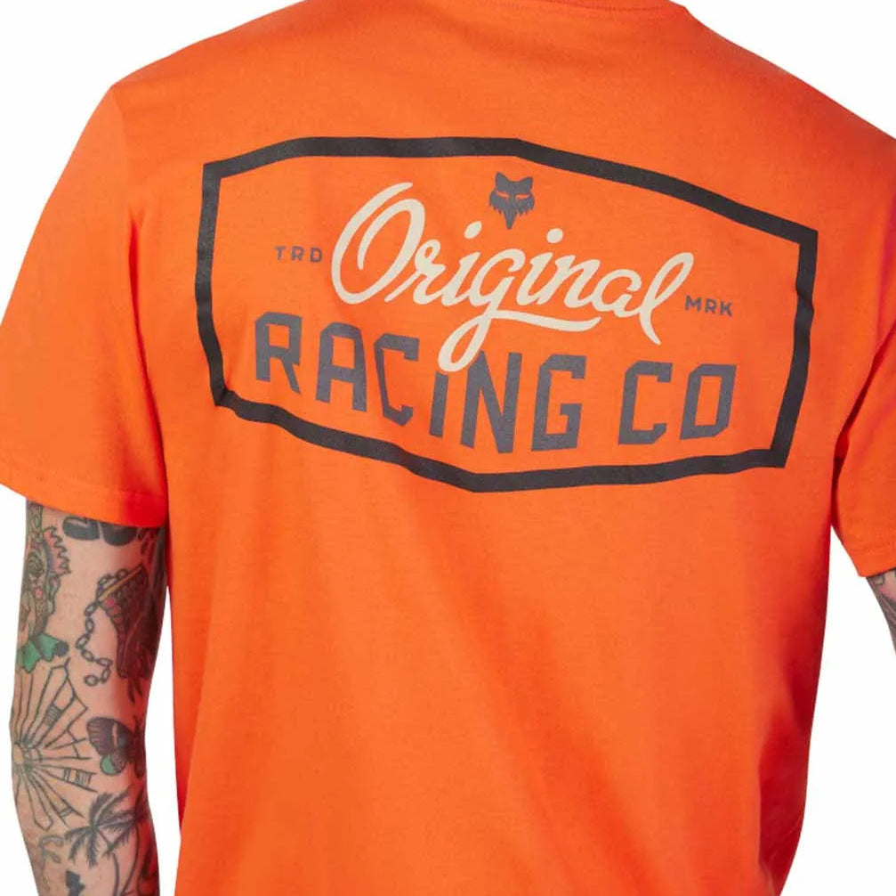 Fox Original Short Sleeve Premium Tee Bold Orange BACK DETAILS