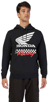 Fox Honda Fleece Pullover Black FRONT FACING MODEL