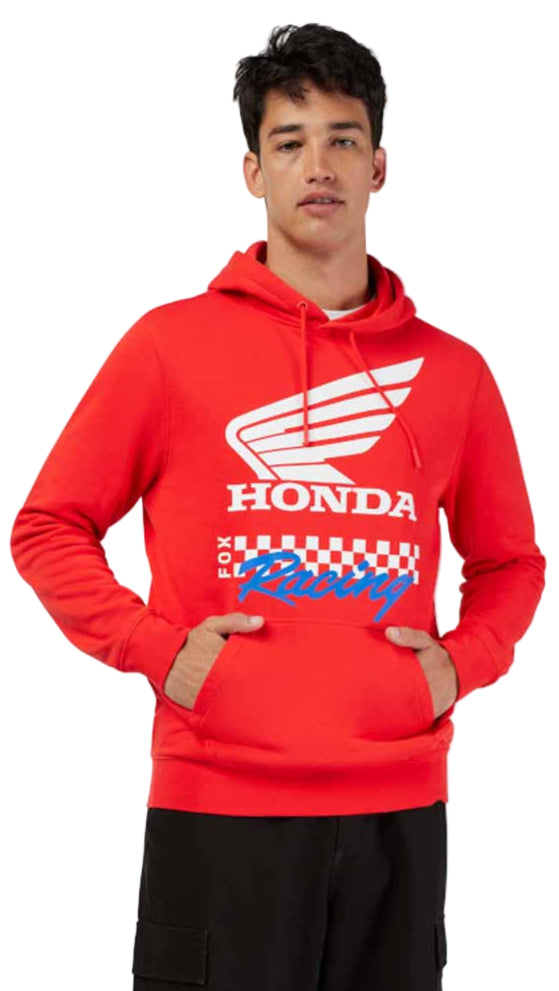 Fox Honda Fleece Pullover Red FRONT FACING MODEL 