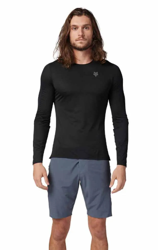 Fox Racing Flexair Ascent Long Sleeve Jersey Black FRONT FACING MODEL