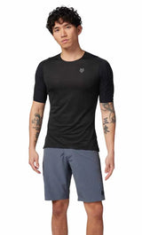 Fox Racing Flexair Ascent Short Sleeve Jersey Black FRONT FACING MODEL