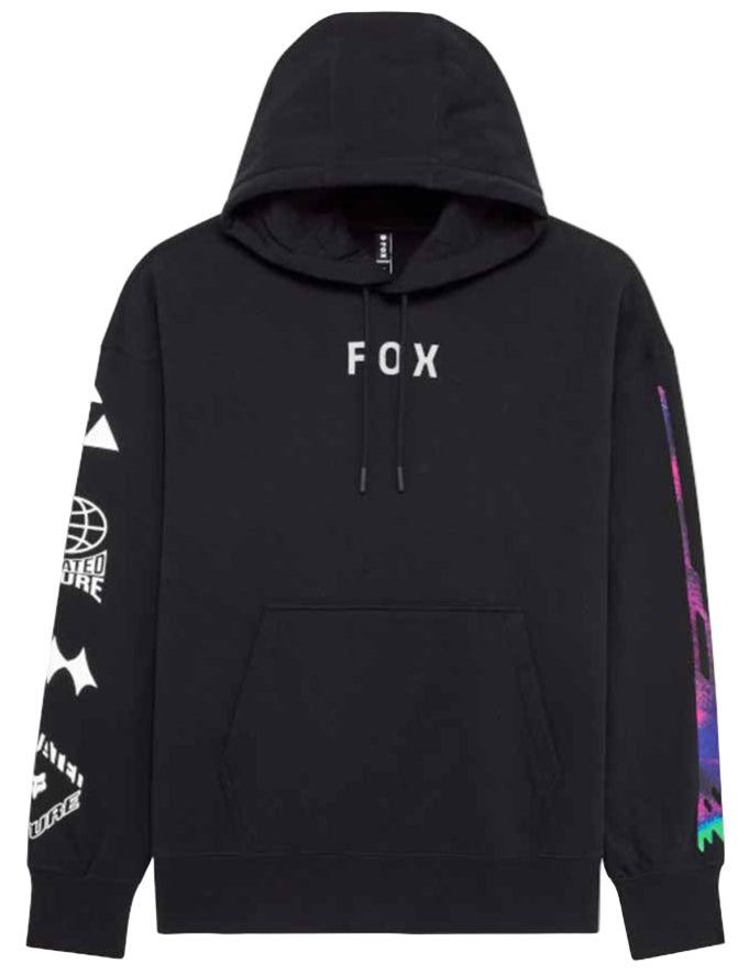 Fox Image Cosmo Oversized Fleece Pullover Black FRONT