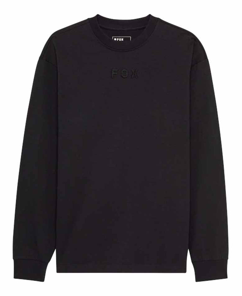 Fox Wordmark OV Long Sleeve Black T-Shirt FRONT 