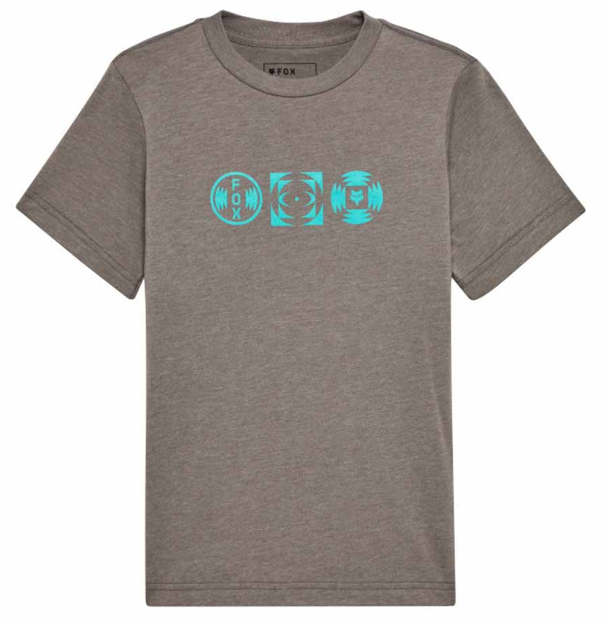 Fox Youth Vision Short Sleeve Tee Heather Graphite FRONT