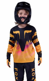Fox Youth Ranger Long Sleeve Jersey Kairos Tangerine FRONT FACING MODEL