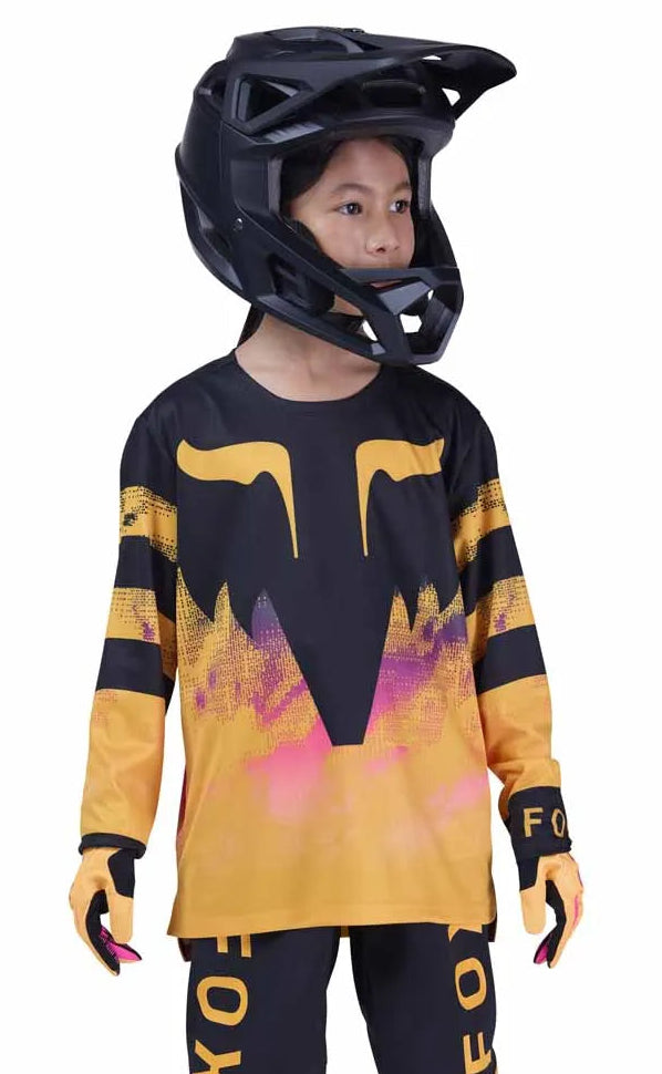 Fox Youth Ranger Long Sleeve Jersey Kairos Tangerine FRONT DETAILS