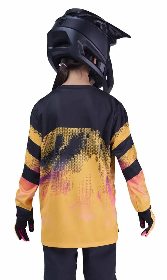 Fox Youth Ranger Long Sleeve Jersey Kairos Tangerine BACK DETAILS