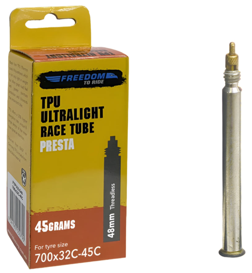 Freedom TPU Ultralight Gravel Tube 700x32-45C 48mm Tubeless Black Valve