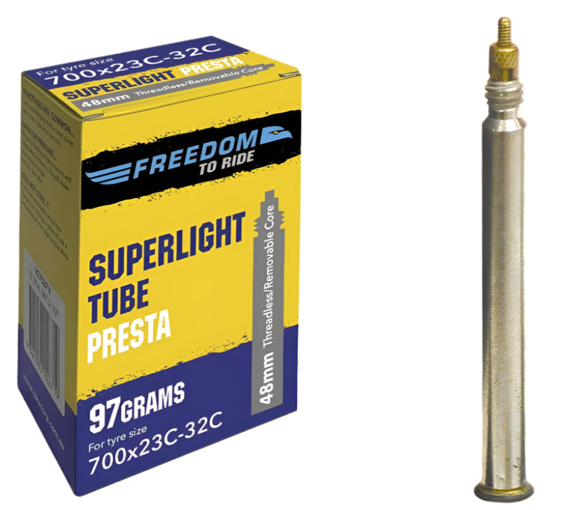 Freedom Tube 700x23/32 Superlight Tubeless Black Valve Removable Core