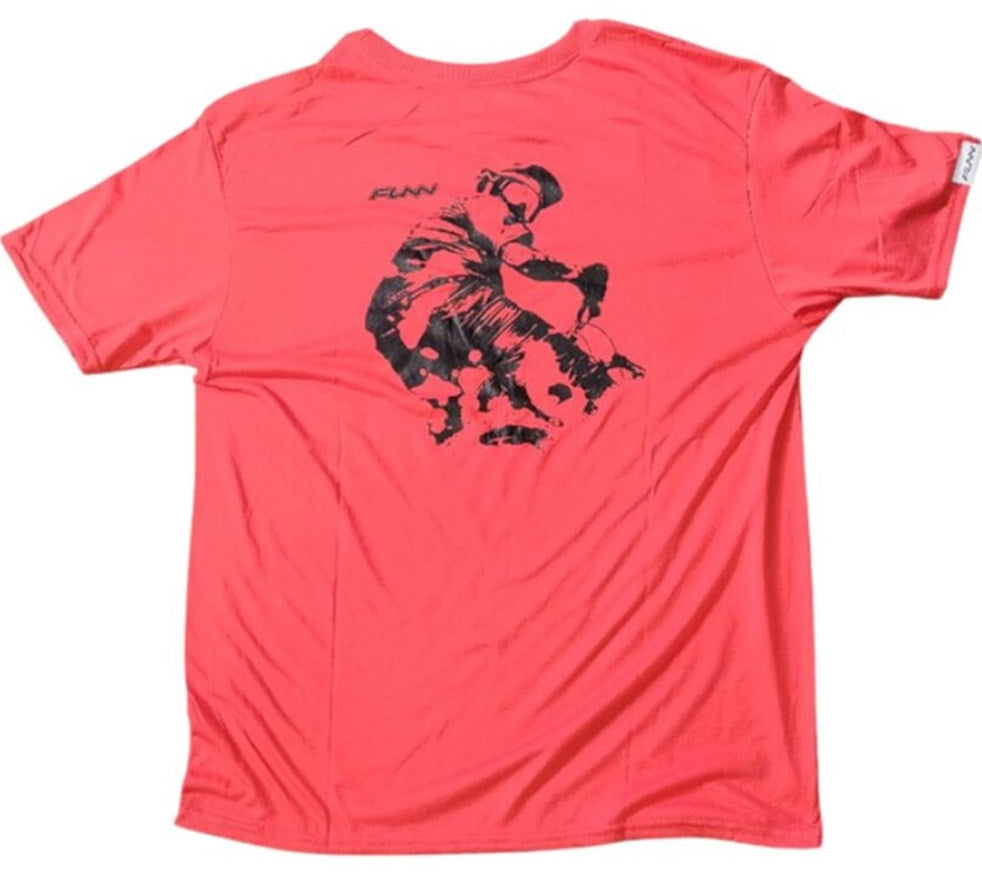 Funn Red T-Shirt with Black Decal, 2XL BACK