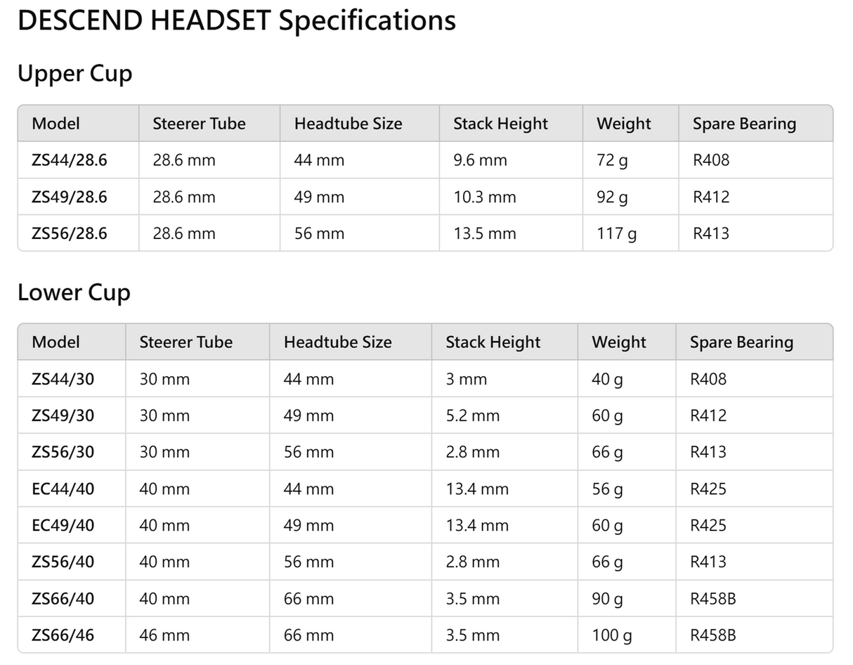Funn R413 Headset Bearing 52mm OD 40mm ID 7mm Height 45° ZS56/28.6 ZS56/30 ZS56/40