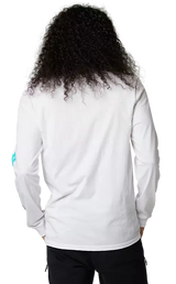 Fox DETONATE Long Sleeve PREMIUM TEE Optic White BACK FACING MODEL