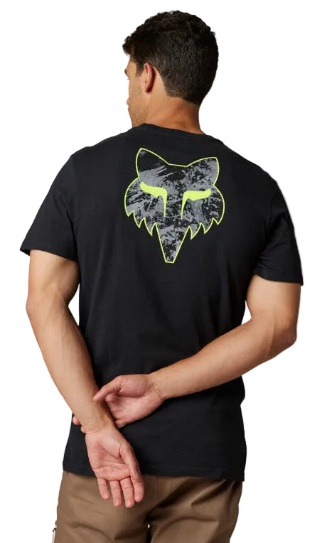 Fox DKAY Short Sleeve PREMIUM TEE Black BACK FACING MODEL