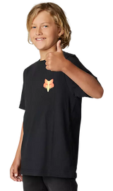 Fox YOUTH DKAY Short Sleeve TEE Black SIDE-FRONT FACING MODEL