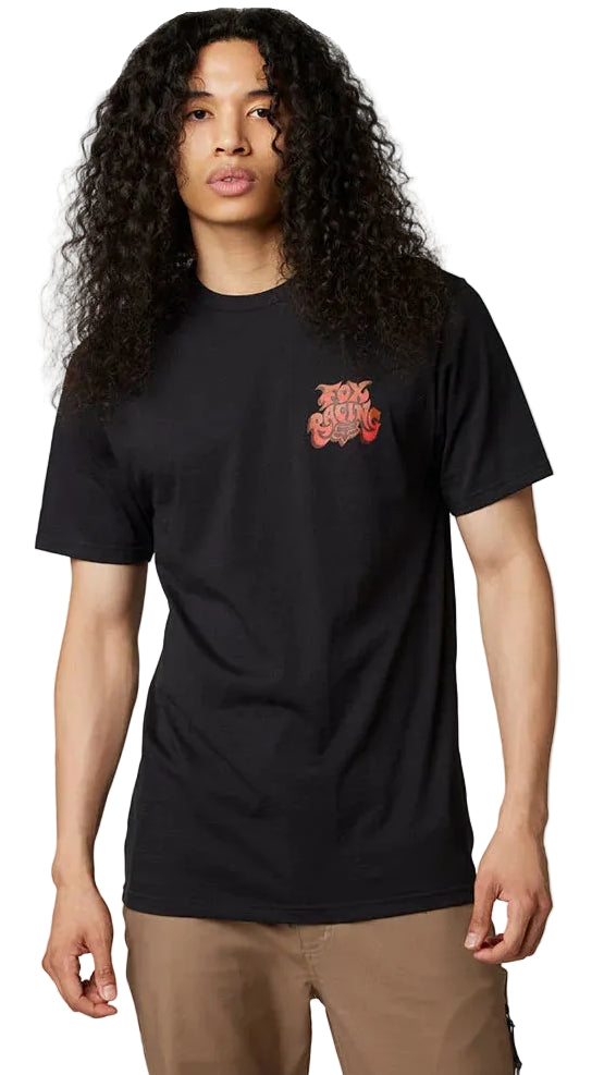 Fox COLEL Short Sleeve PREMIUM TEE Black FRONT FACING MODEL