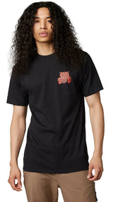 Fox COLEL Short Sleeve PREMIUM TEE Black FRONT FACING MODEL