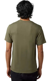 Fox TURNOUT Short Sleeve TECH TEE Olive Green BACK FACING MODEL