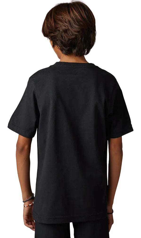 Fox YOUTH RYVER Short Sleeve TEE Black BACK FACING MODEL