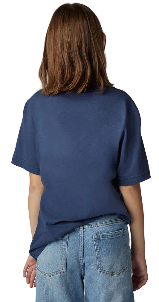 Fox YOUTH RYVER Short Sleeve TEE DpCobalt BACK FACING MODEL