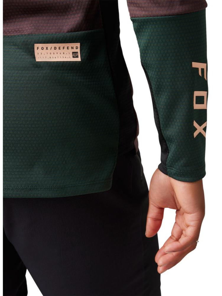 Fox WOMENS DEFEND LS JERSEY - Root Beer Sleeve