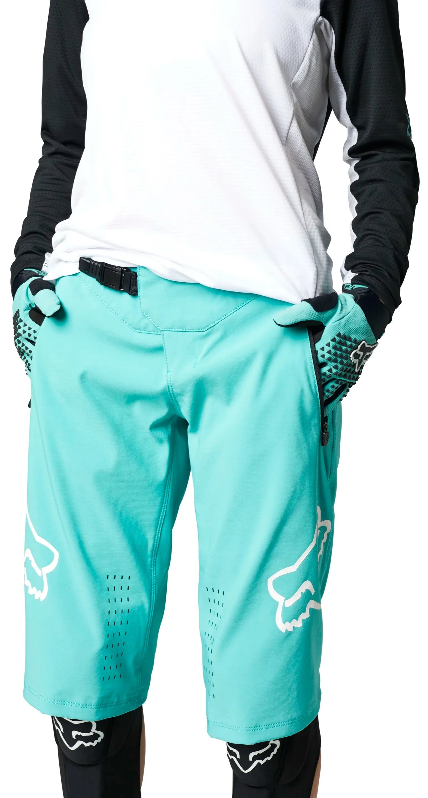 Fox WOMENS DEFEND SHORT - Teal FRONT