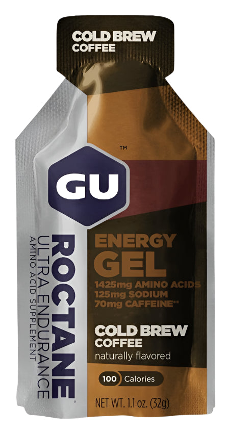 GU Roctane Energy Gel Cold Brew Coffee, 24-Pack