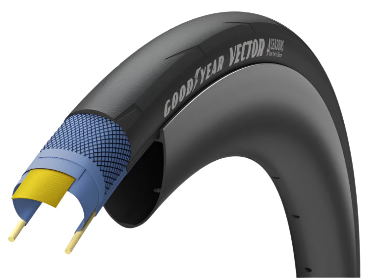 Goodyear Vector 4Seasons Tube Type 700x25 Black - Armour - Folding Tyre