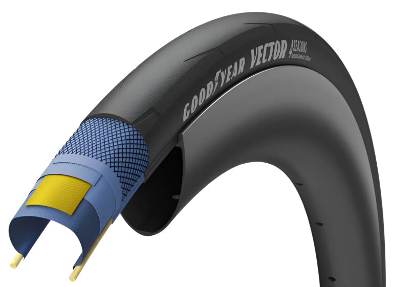 Goodyear Vector 4Seasons Tubeless 700x25 Black - Armour - Folding Tyre